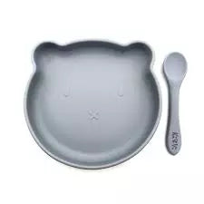 Coffret assiette + cuillère silicone à ventouse - Ki&Vi