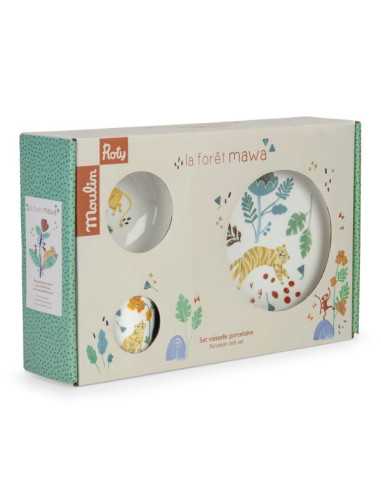 Coffret vaisselle porcelaine la foret de Mawa - Moulin roty