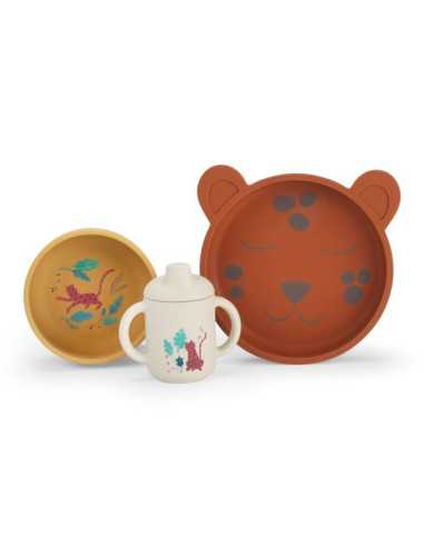 Coffret vaisselle silicone alimentaire La forêt de Mawa - moulin roty