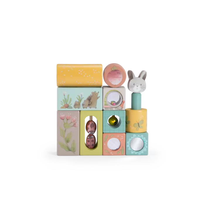 Cubes en bois Trois petits lapins - Moulin roty