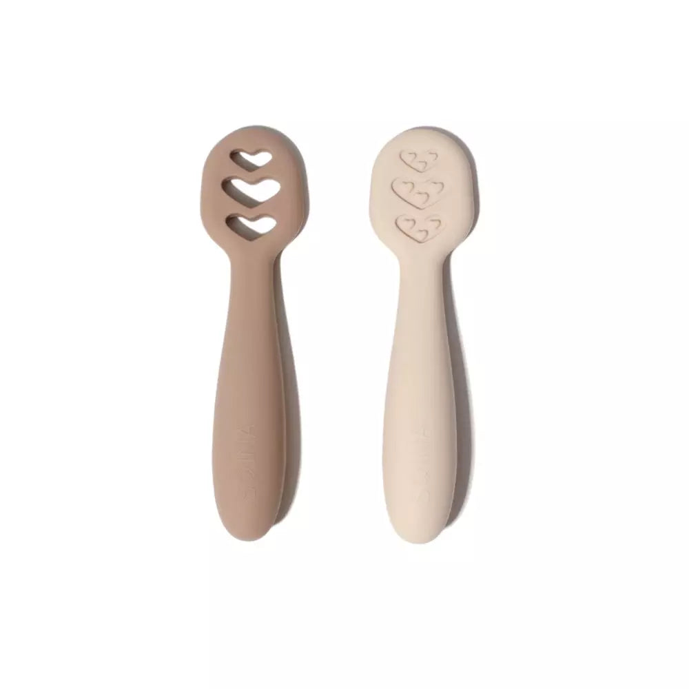 Lot de 2 pré-cuillère silicone taupe/camel - Soina
