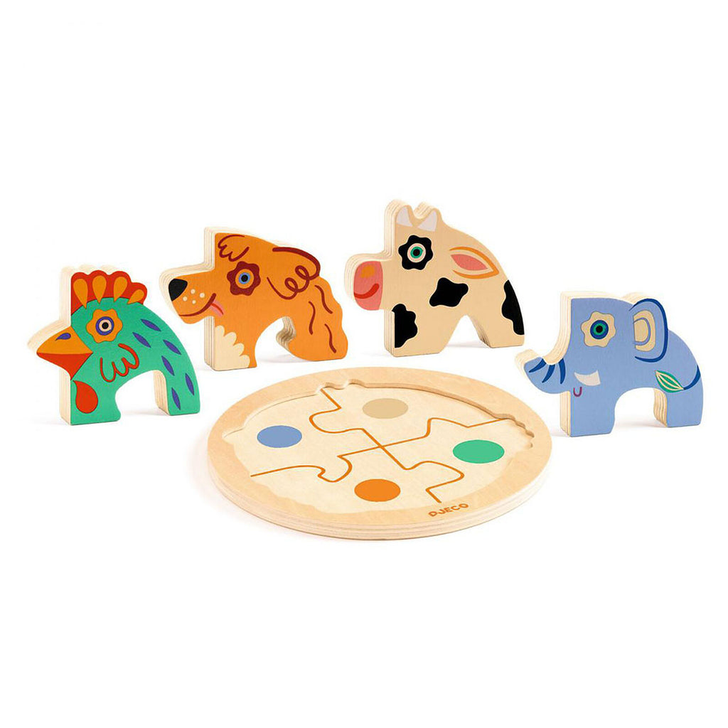 Puzzle en bois relief Rondo Dog - Djeco