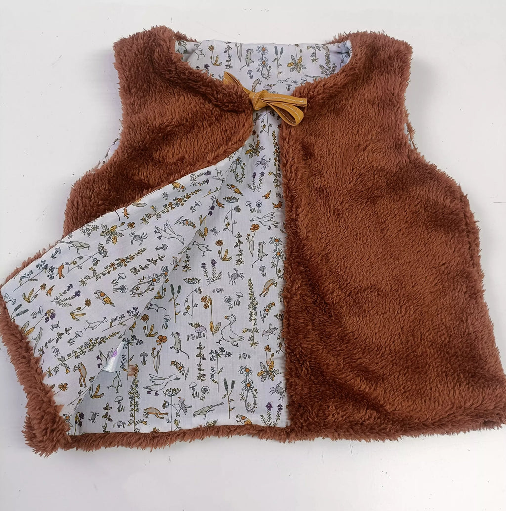 Gilet de berger unisexe chocolat fait maint - l'atelier Dyloma