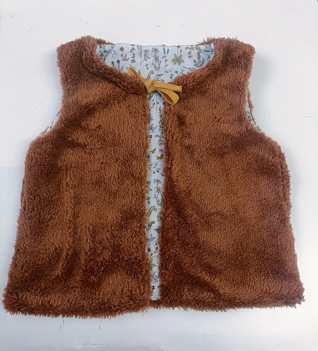 Gilet de berger unisexe chocolat fait maint - l'atelier Dyloma