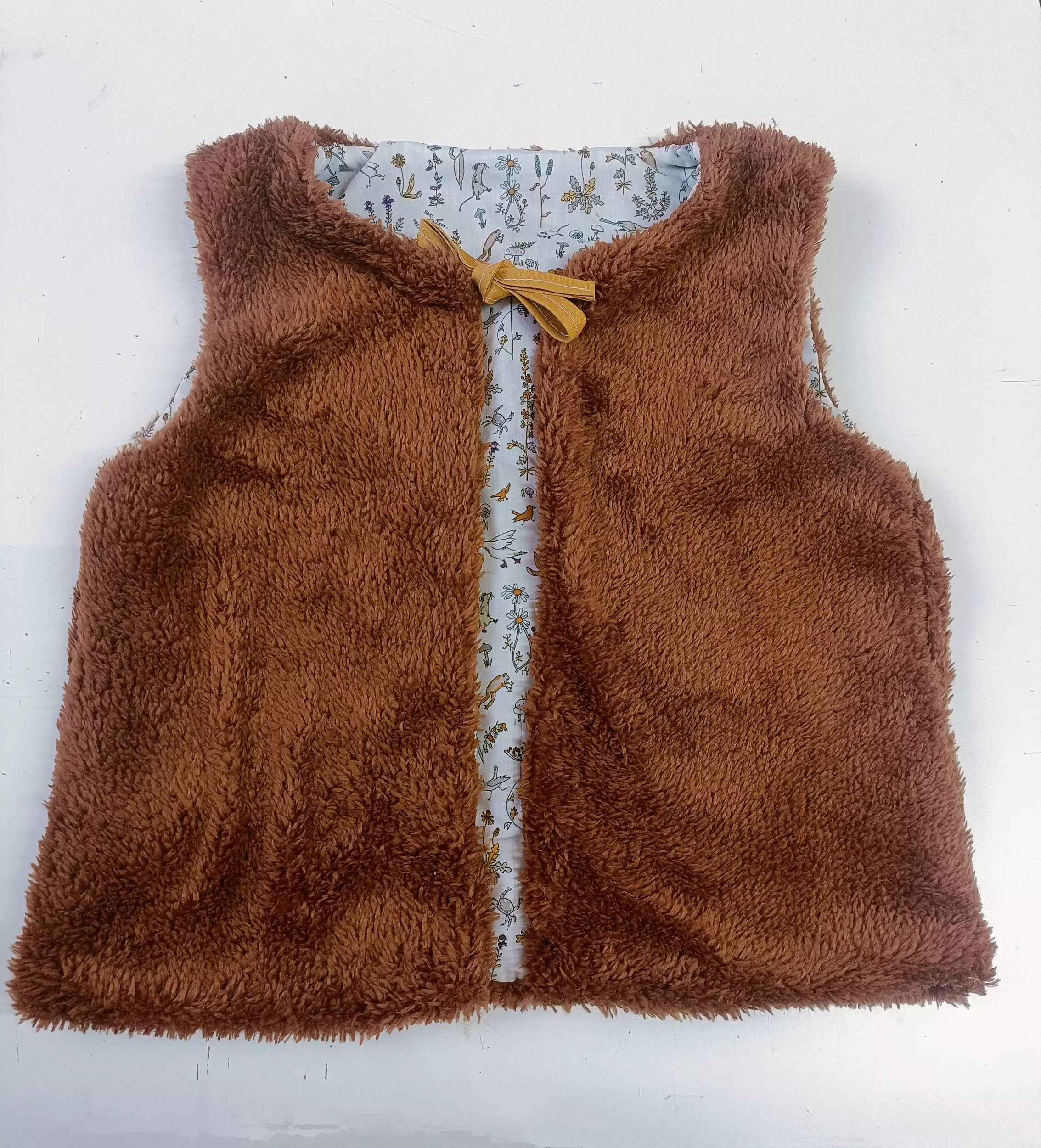 Gilet de berger unisexe chocolat fait maint - l'atelier Dyloma