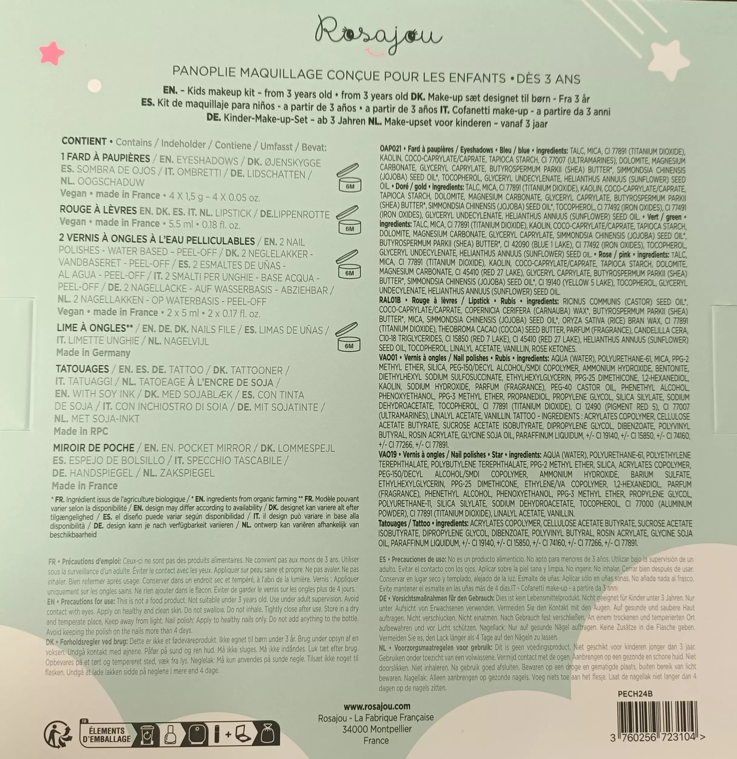 Coffret fard à paupières - Rosajou