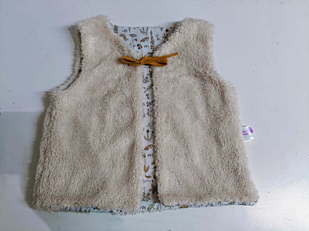 Gilet de berger unisexe Crème fait main - L'Atelier Dyloma