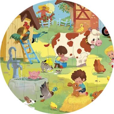 Puzzle Une journée à la ferme 24 pcs - Janod