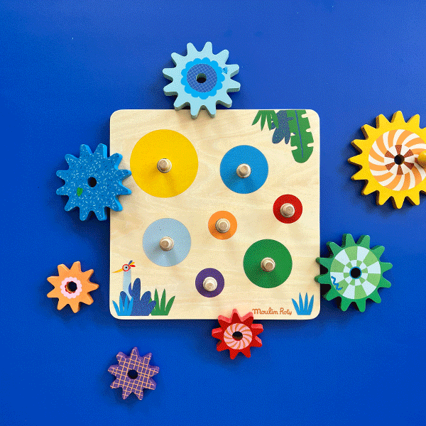 Jeu d'engrenage en bois les toupitis - Moulin Roty