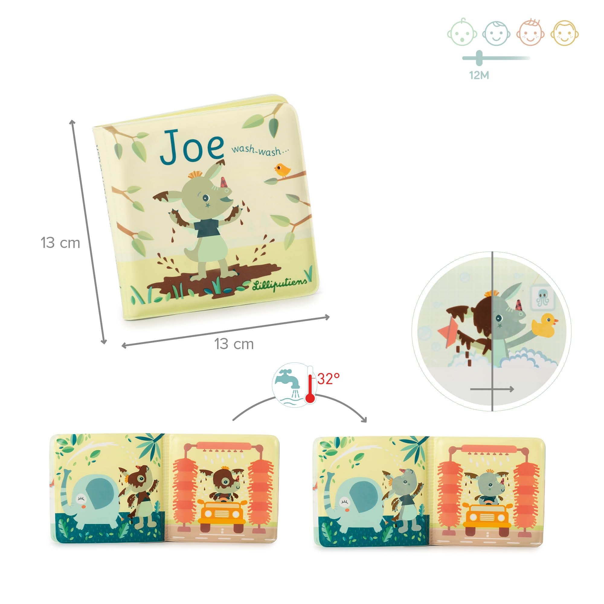 Joe wash wash le livre de bain magique - Lilliputiens