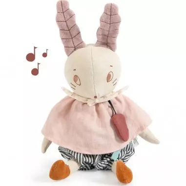 Peluche lapin musicale après la pluie - Moulin roty