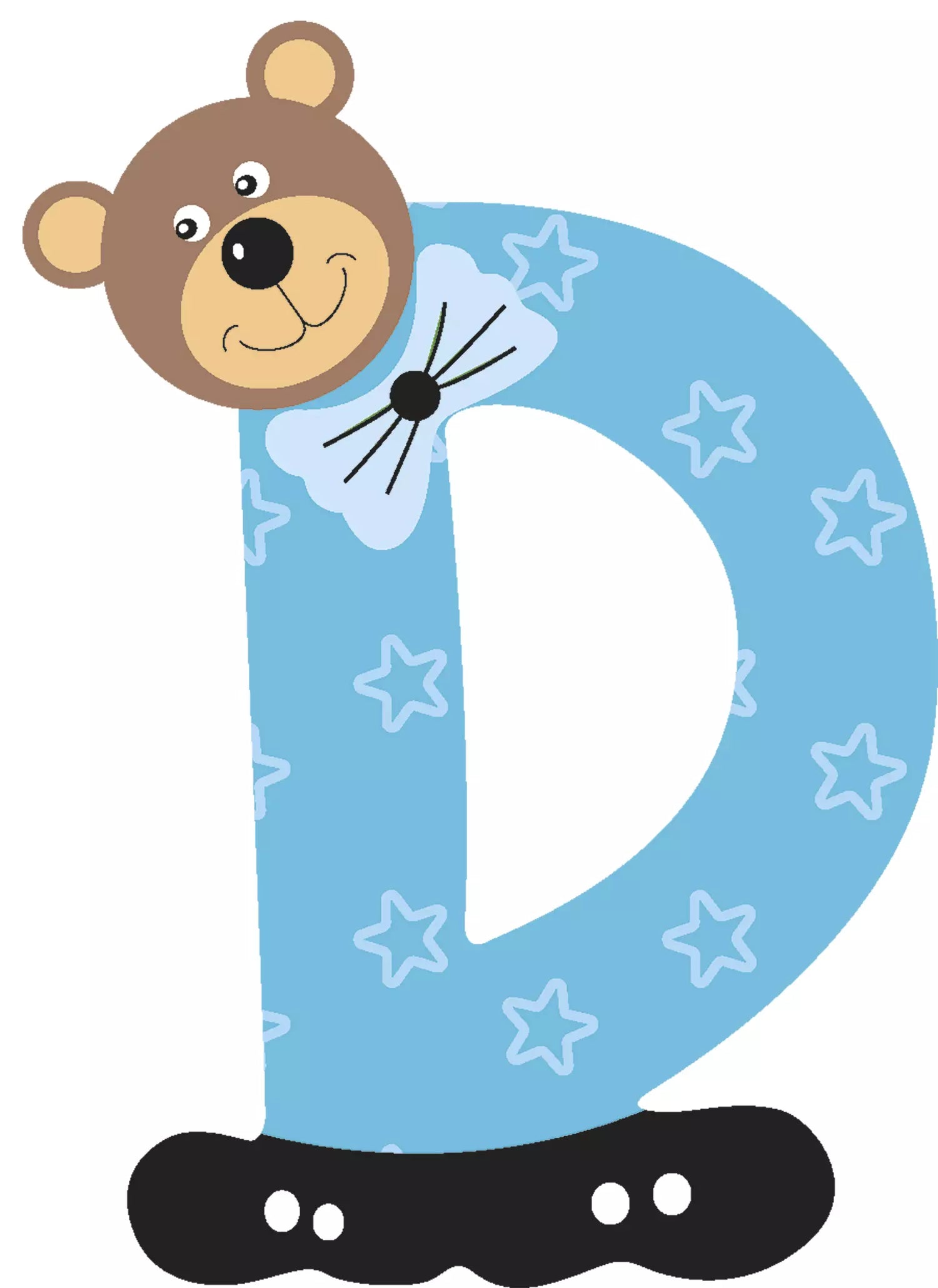 Lettre D de porte en bois - Ulysse couleurs d'enfance