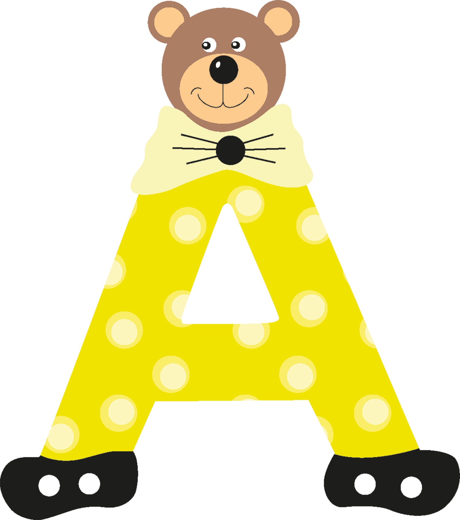 Lettre A de porte en bois - Ulysse couleurs d'enfance