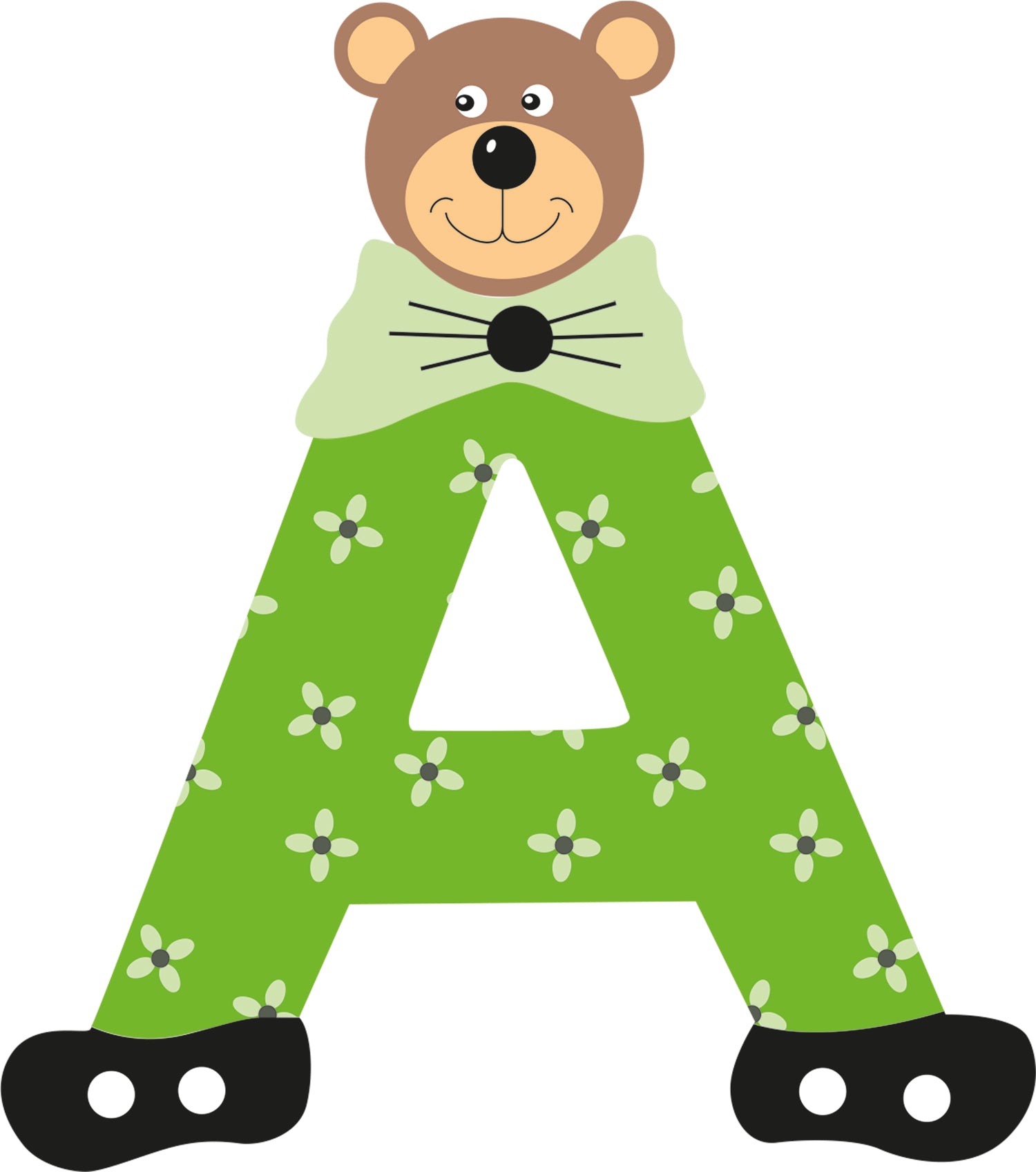 Lettre A de porte en bois - Ulysse couleurs d'enfance