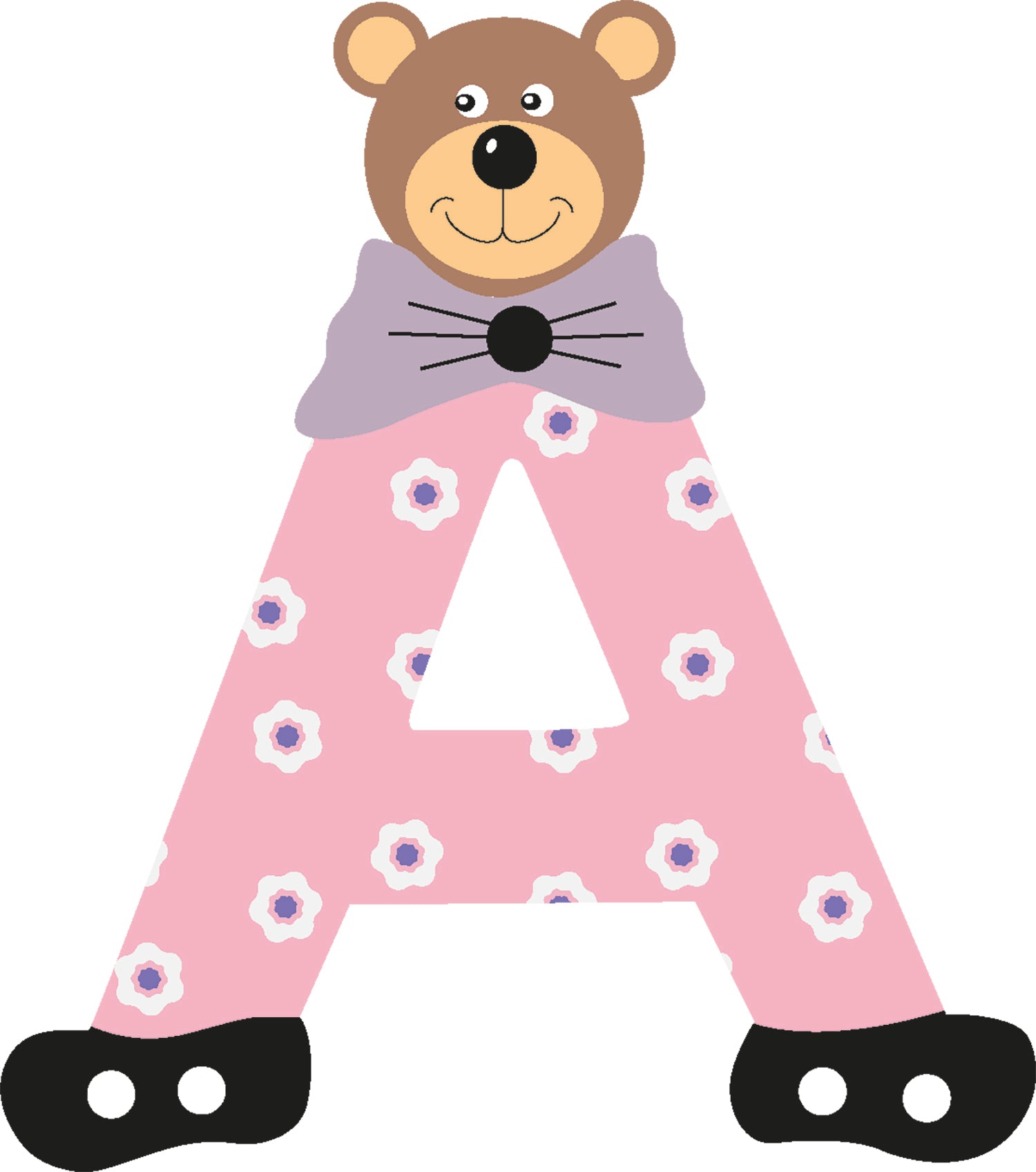 Lettre A de porte en bois - Ulysse couleurs d'enfance