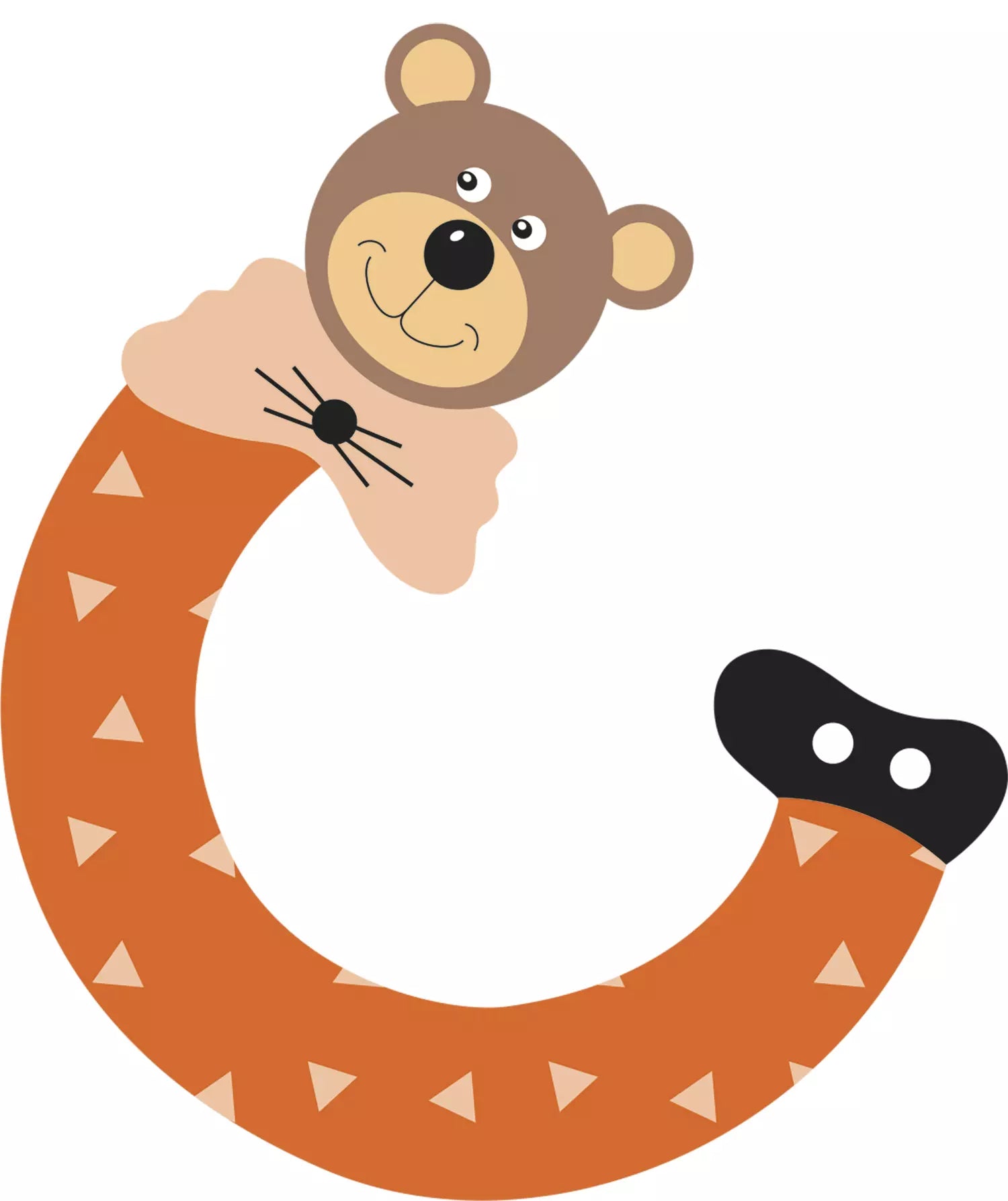 Lettre C de porte en bois - Ulysse couleurs d'enfance