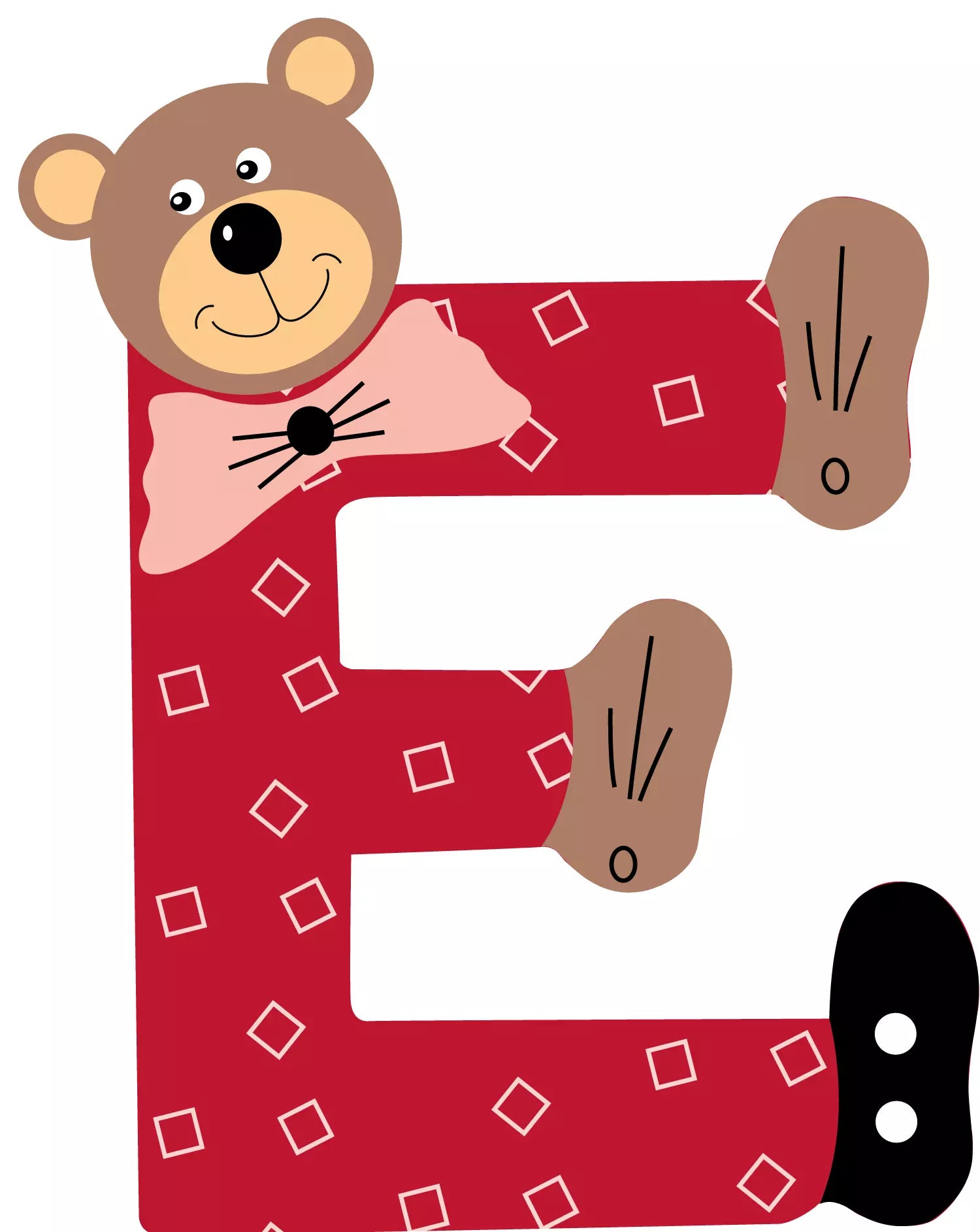 Lettre E de porte en bois - Ulysse couleurs d'enfance