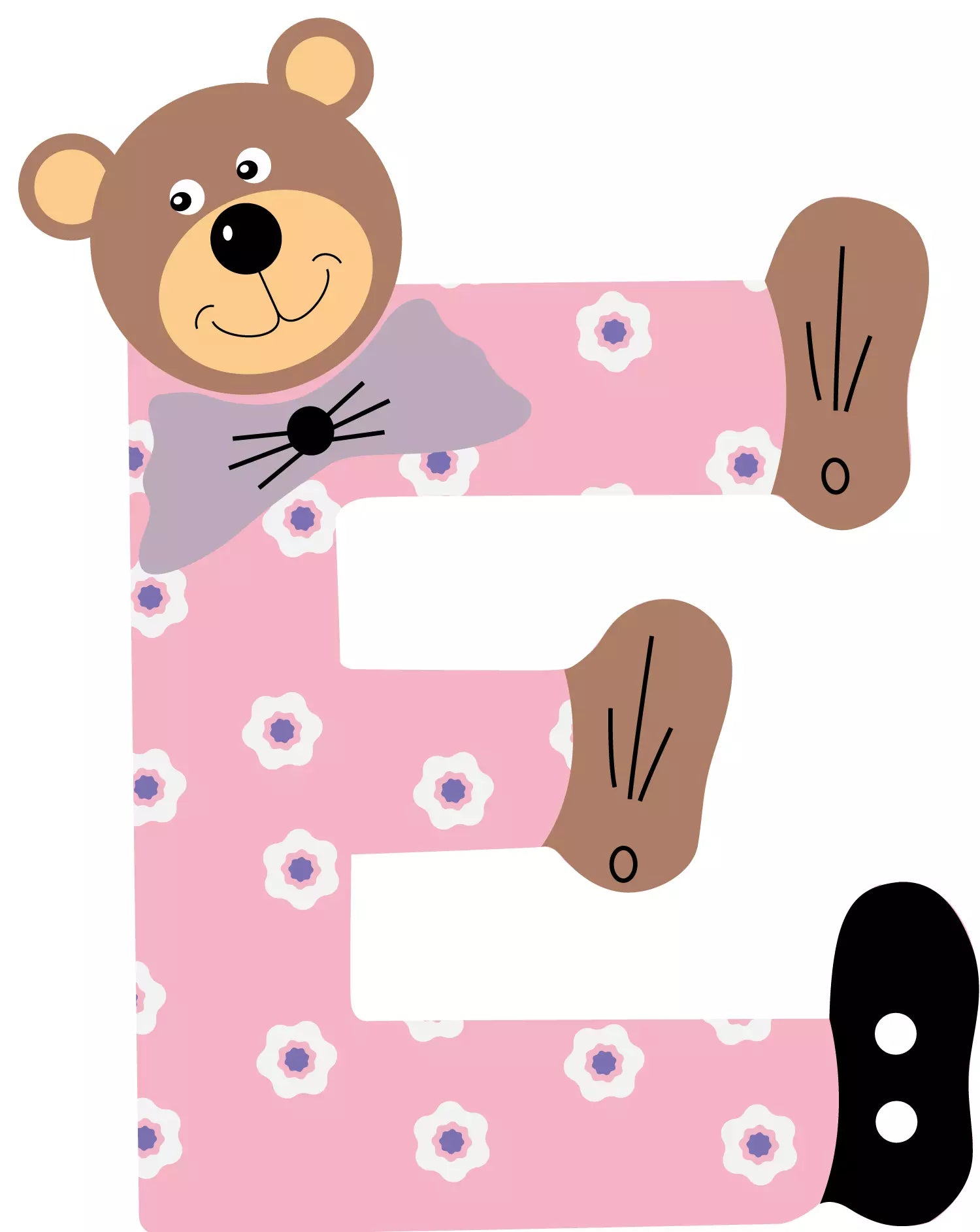 Lettre E de porte en bois - Ulysse couleurs d'enfance