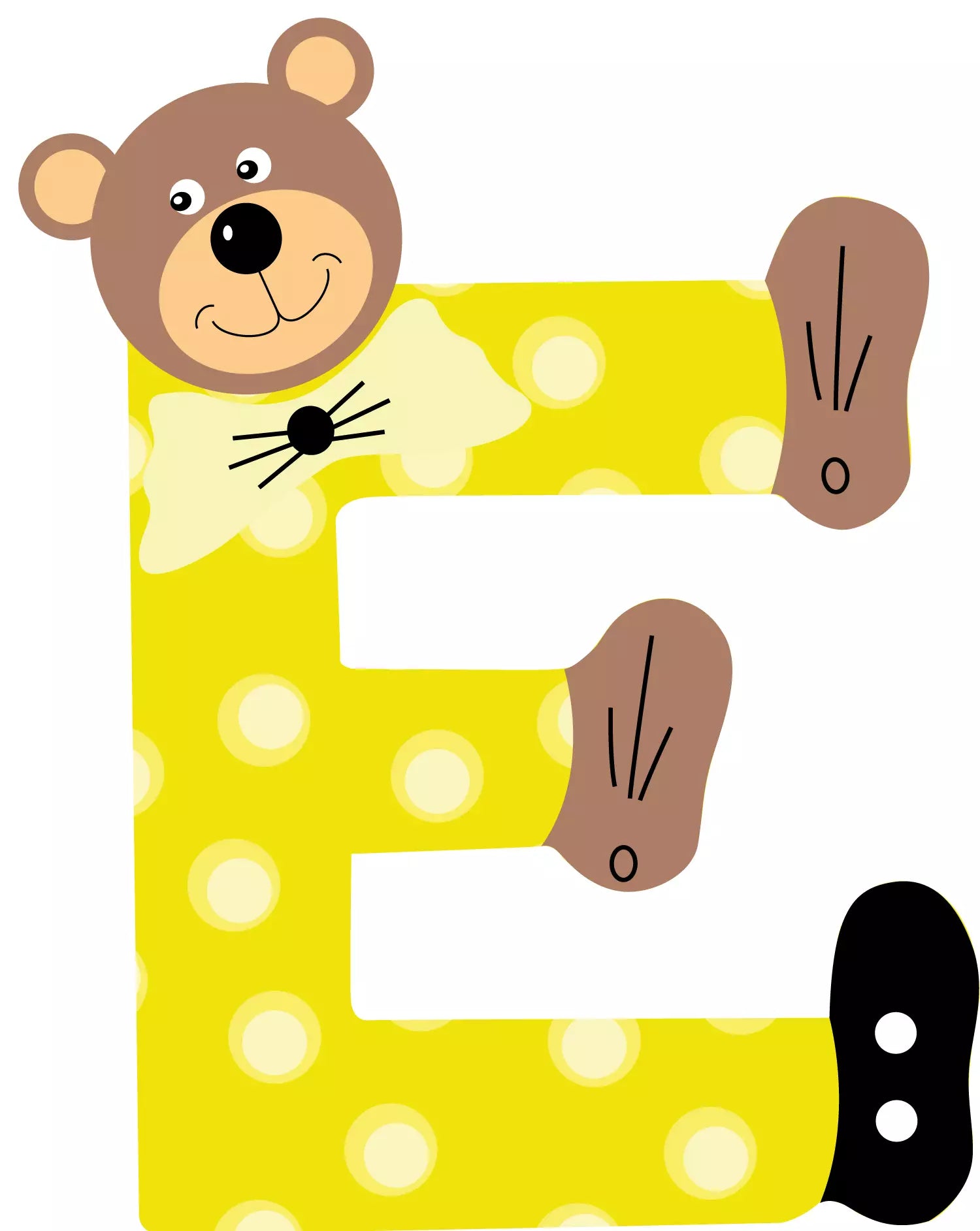 Lettre E de porte en bois - Ulysse couleurs d'enfance