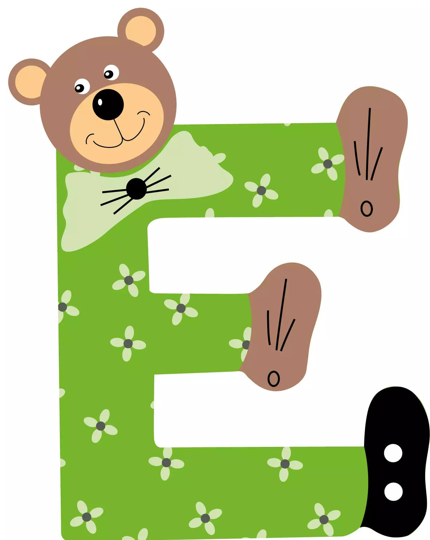 Lettre E de porte en bois - Ulysse couleurs d'enfance