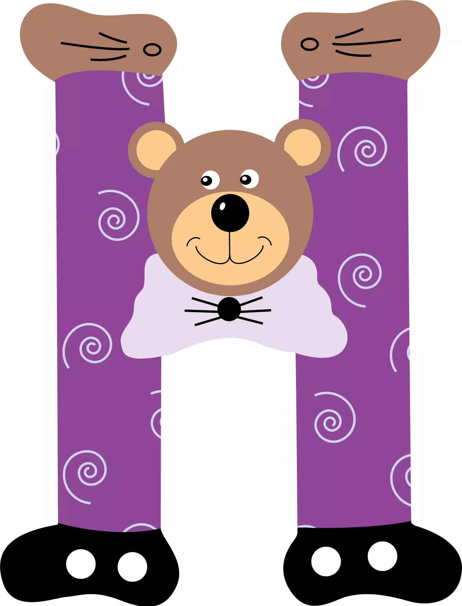 Lettre H de porte en bois - Ulysse couleurs d'enfance