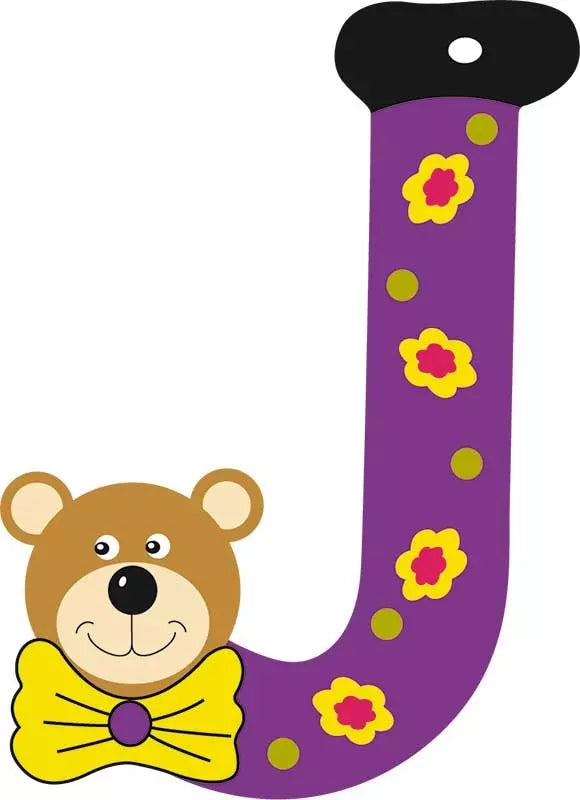 Lettre J de porte en bois - Ulysse couleurs d'enfance
