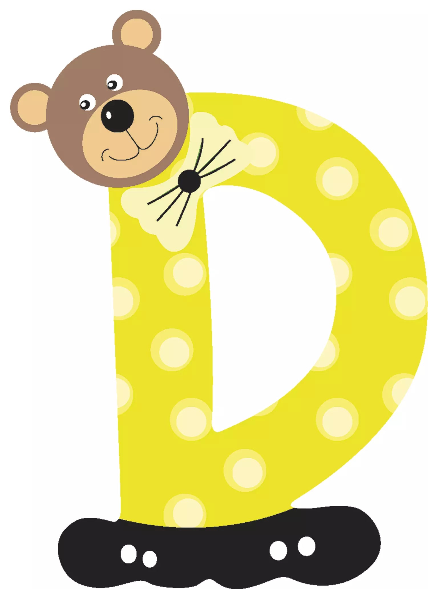 Lettre D de porte en bois - Ulysse couleurs d'enfance