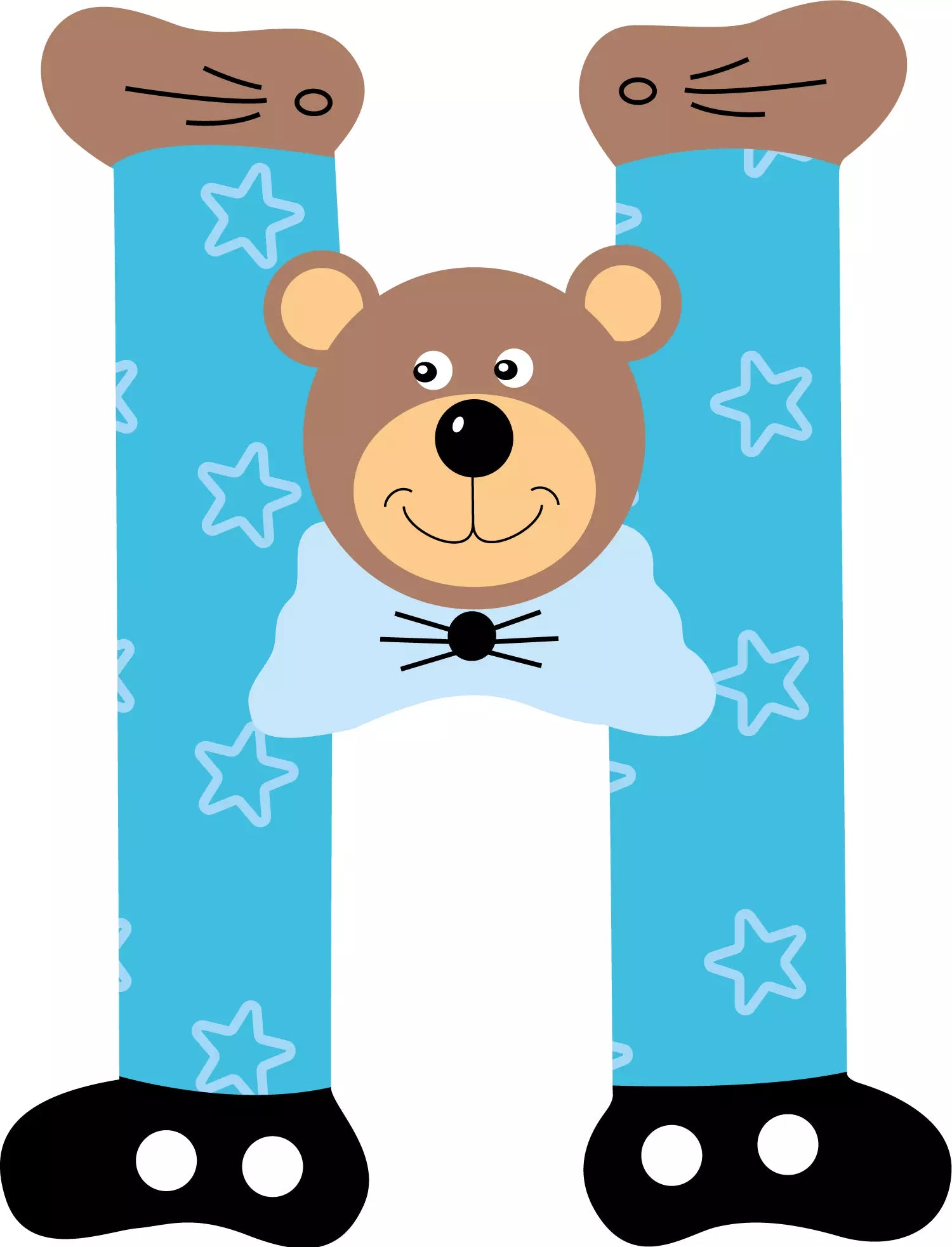 Lettre H de porte en bois - Ulysse couleurs d'enfance