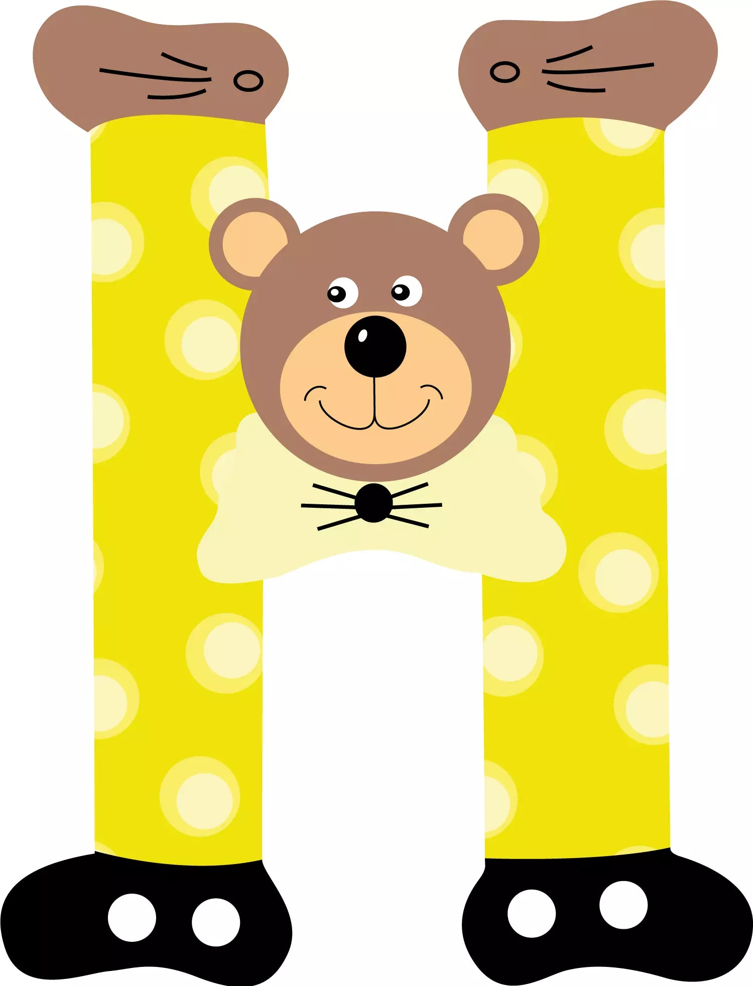 Lettre H de porte en bois - Ulysse couleurs d'enfance