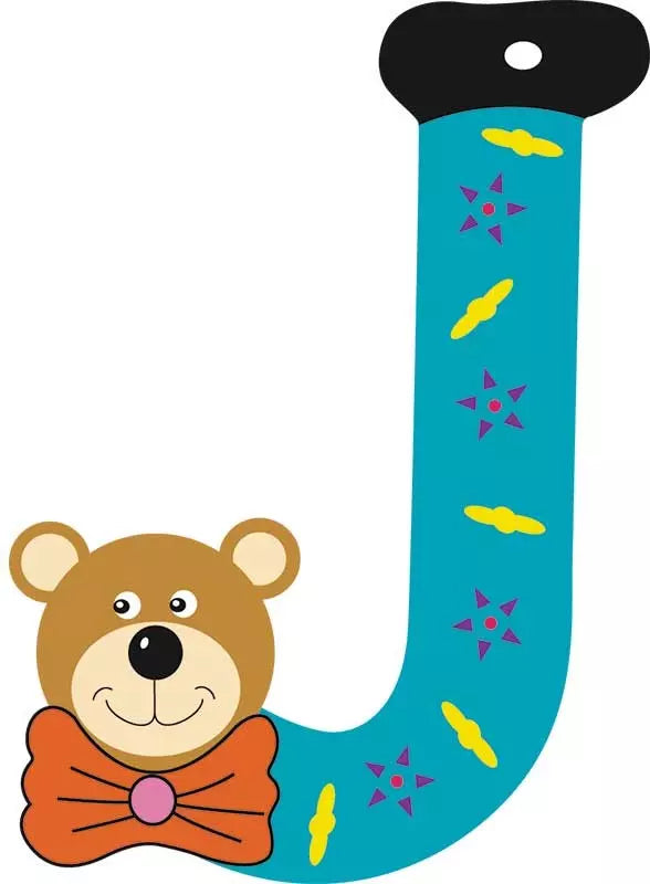 Lettre J de porte en bois - Ulysse couleurs d'enfance