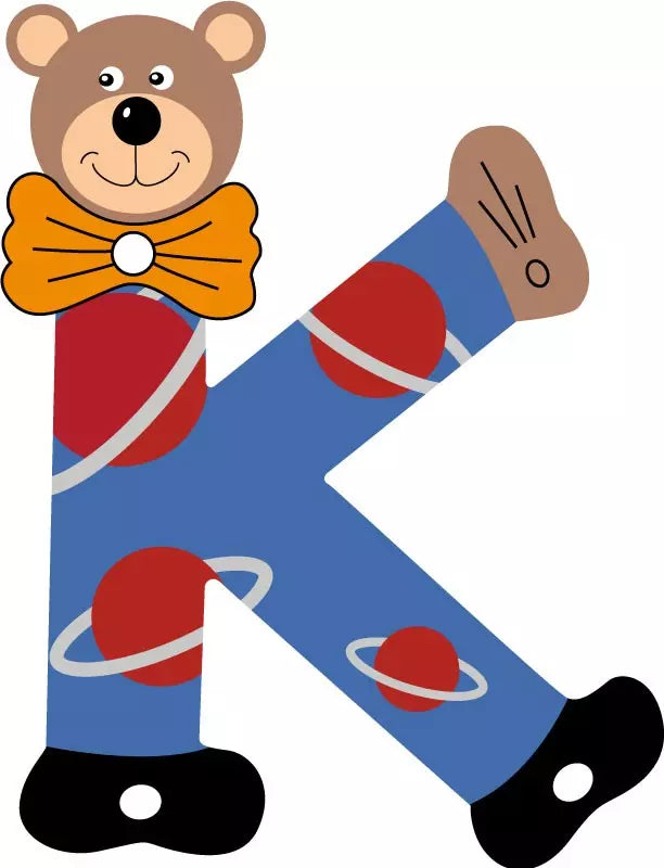 Lettre K de porte en bois - Ulysse couleurs d'enfance