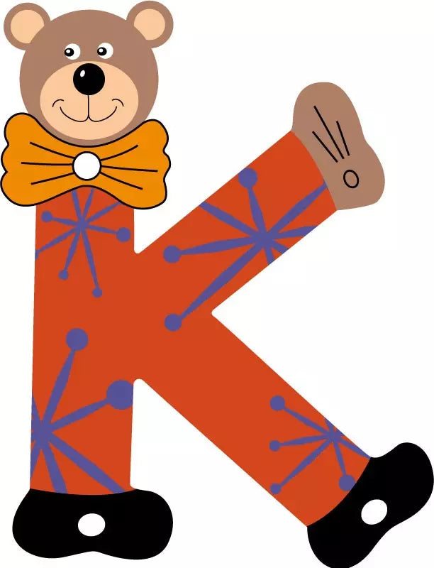 Lettre K de porte en bois - Ulysse couleurs d'enfance