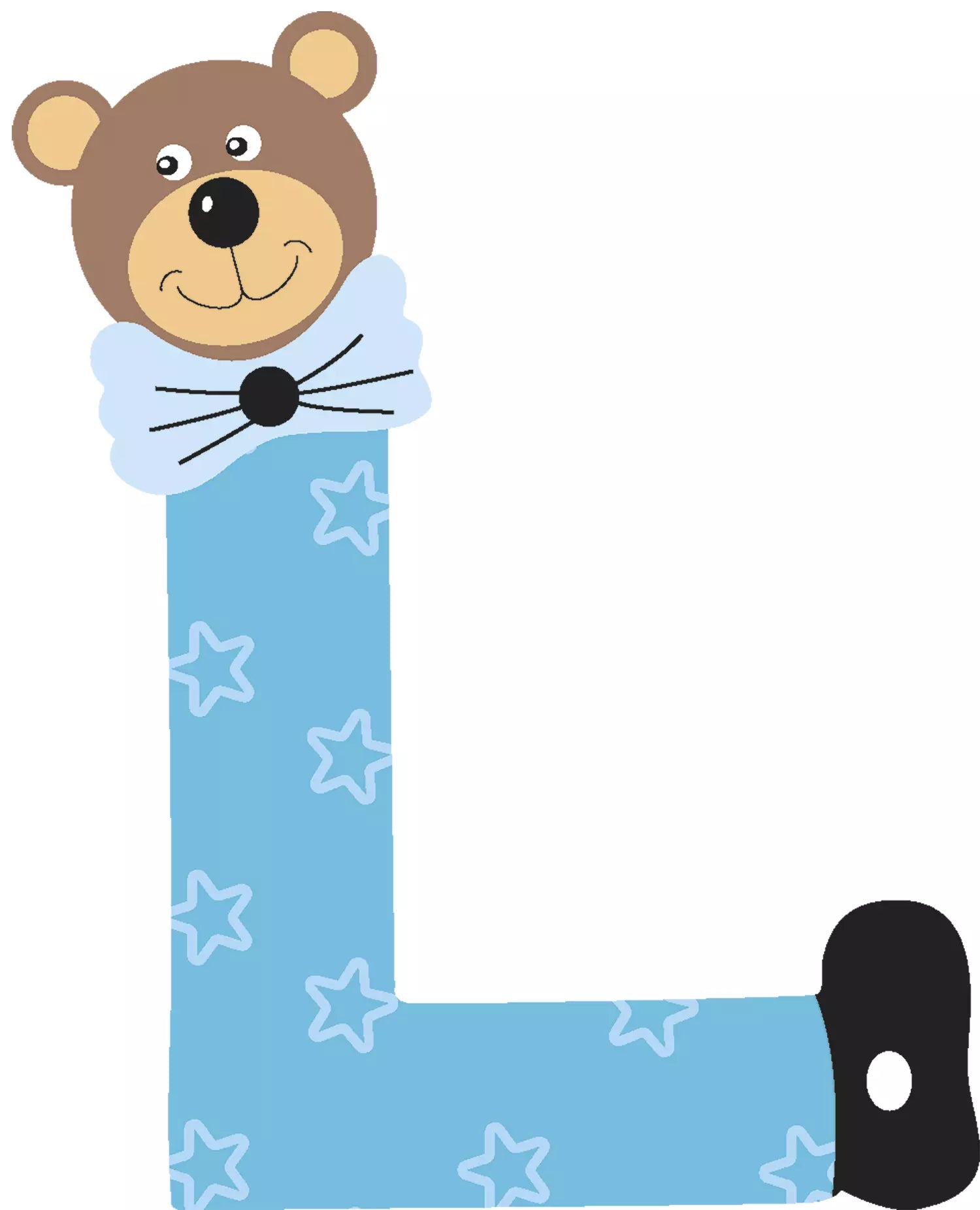 Lettre L de porte en bois - Ulysse couleurs d'enfance