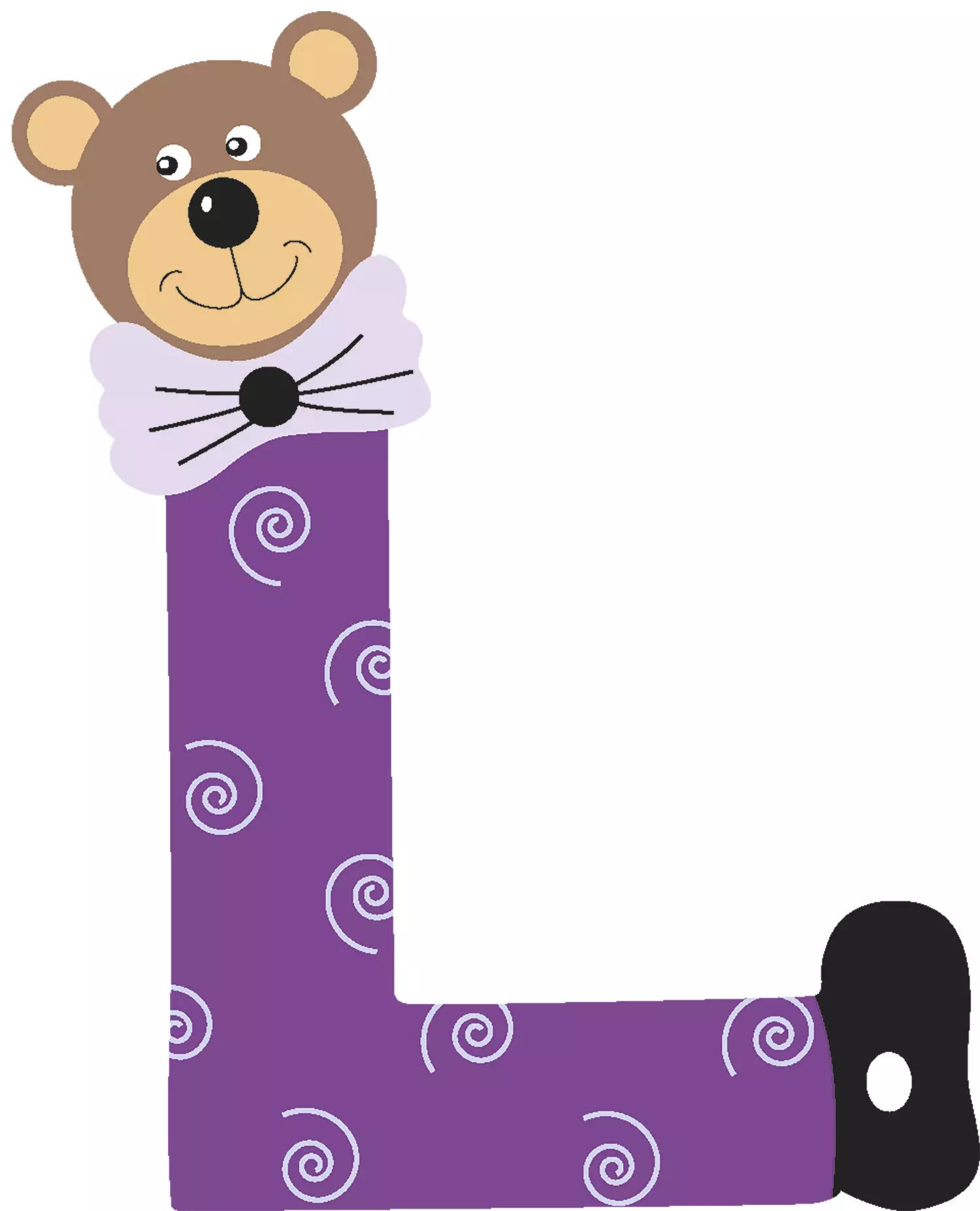 Lettre L de porte en bois - Ulysse couleurs d'enfance