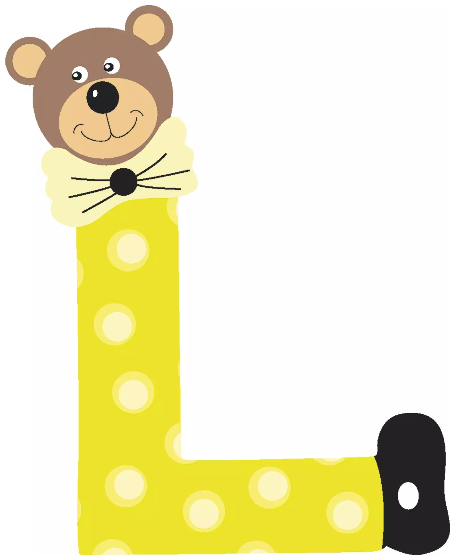 Lettre L de porte en bois - Ulysse couleurs d'enfance