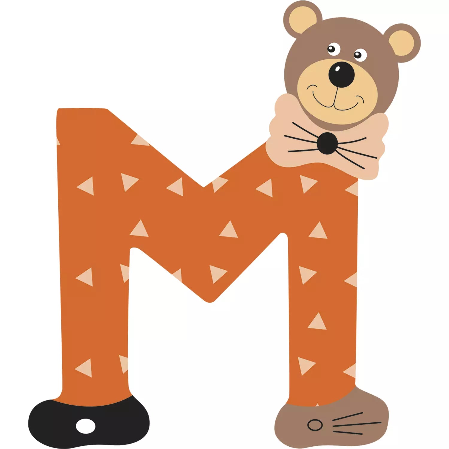 Lettre M de porte en bois - Ulysse couleurs d'enfance