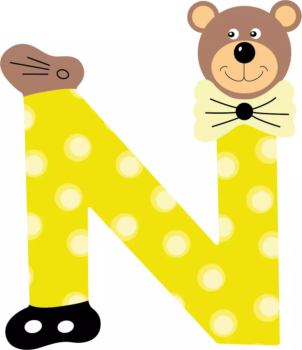 Lettre n de porte en bois - Ulysse couleurs