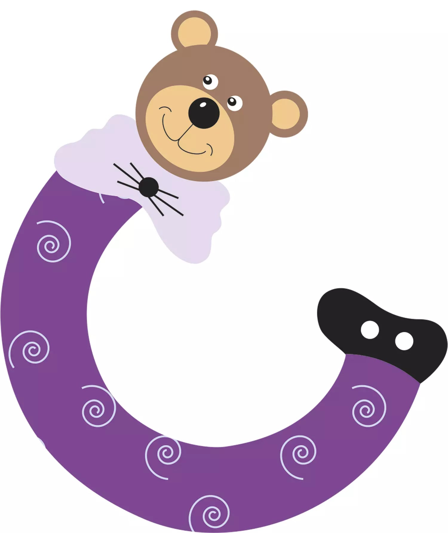 Lettre C de porte en bois - Ulysse couleurs d'enfance