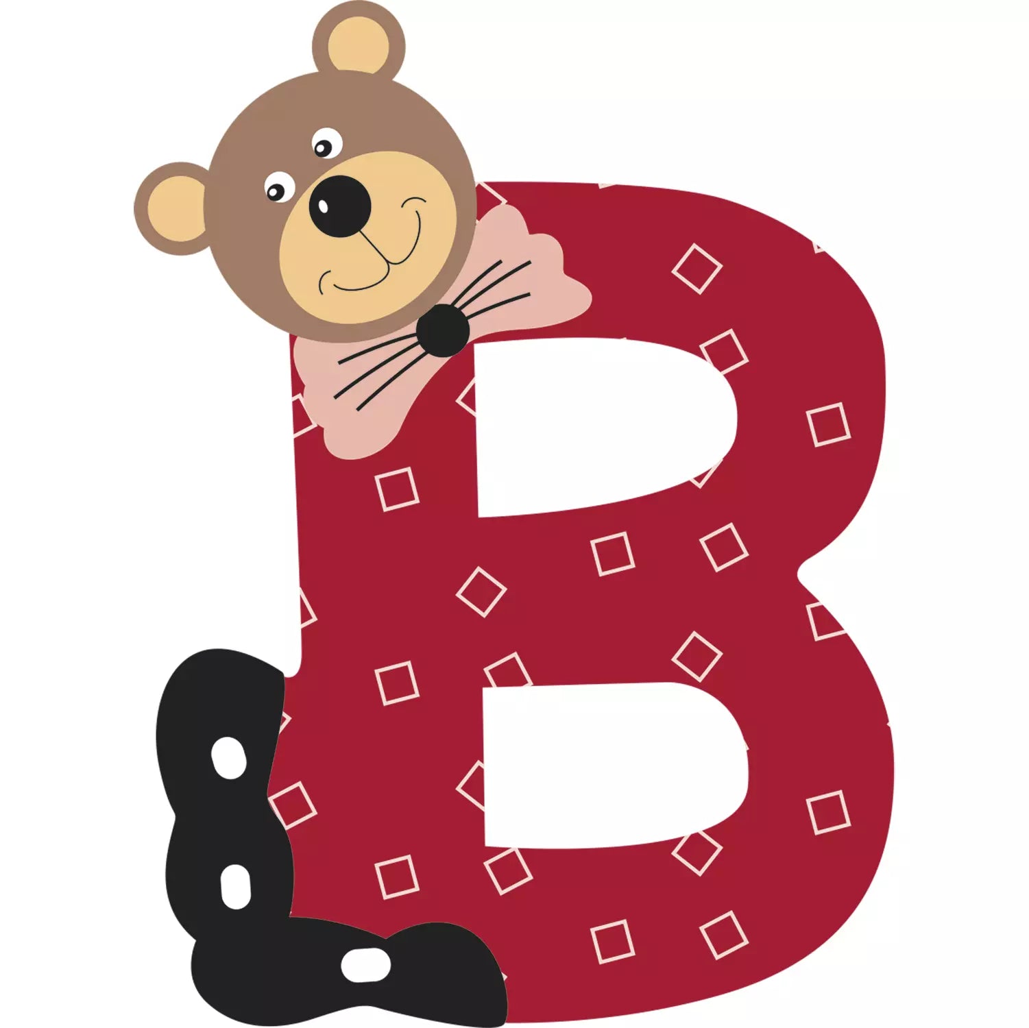 Lettre B de porte en bois - ulysse couleurs d'enfance