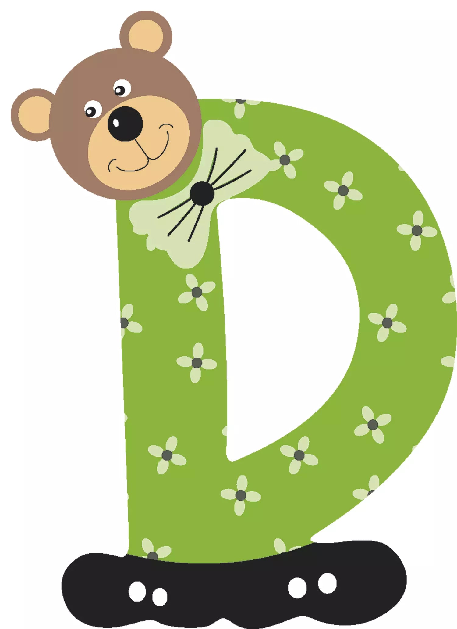 Lettre D de porte en bois - Ulysse couleurs d'enfance