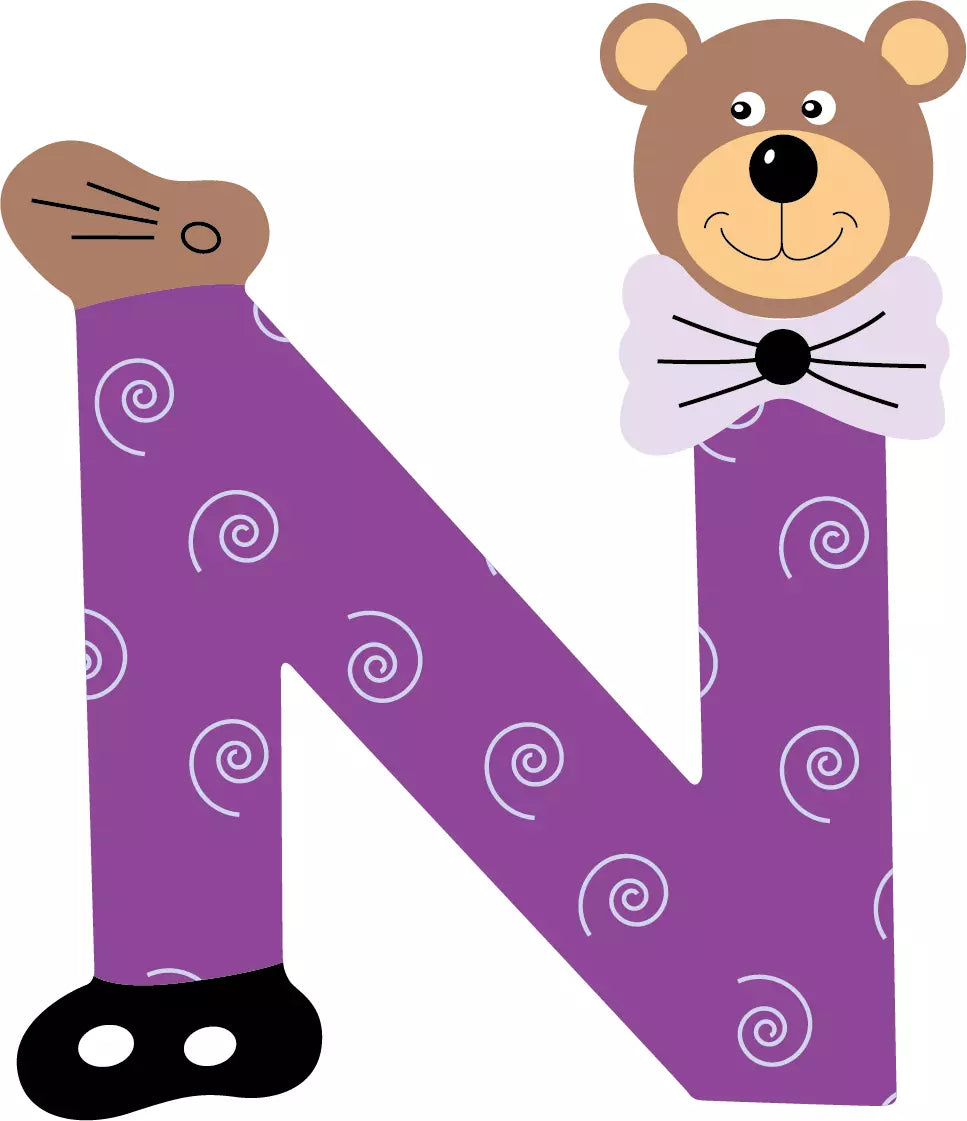 Lettre n de porte en bois - Ulysse couleurs