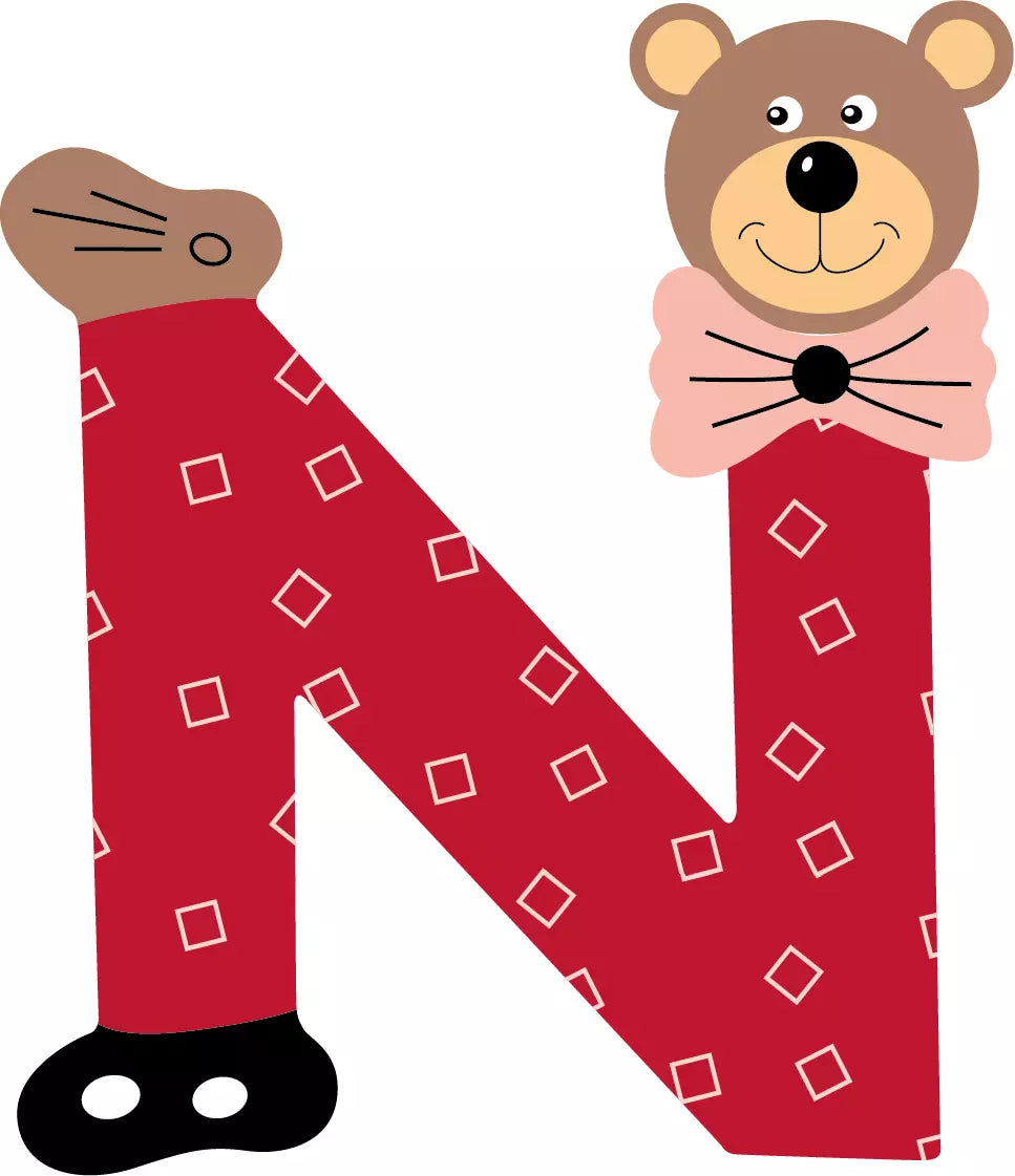 Lettre n de porte en bois - Ulysse couleurs