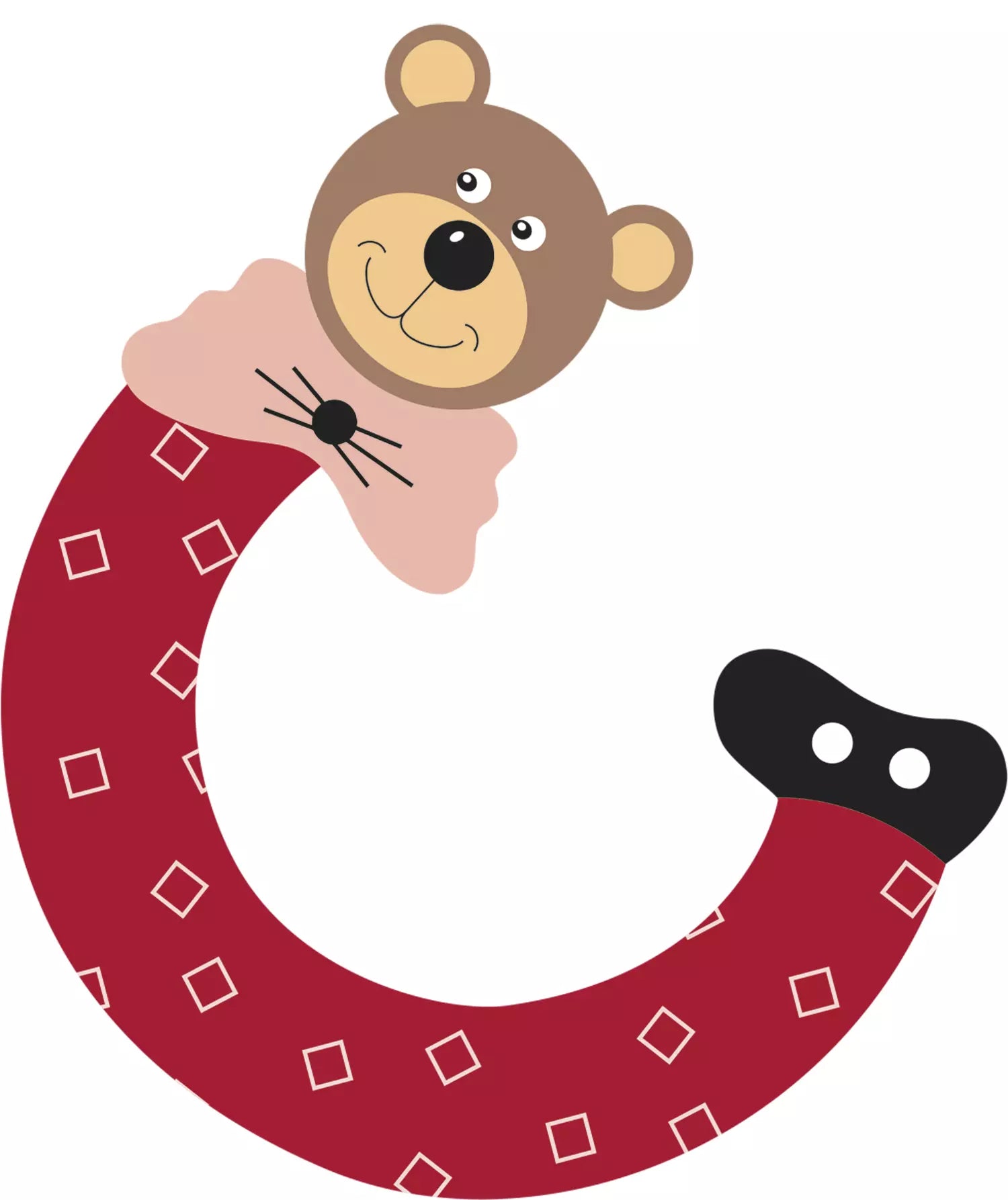 Lettre C de porte en bois - Ulysse couleurs d'enfance