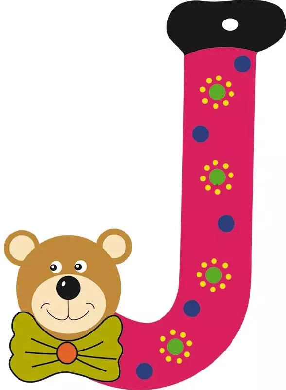 Lettre J de porte en bois - Ulysse couleurs d'enfance