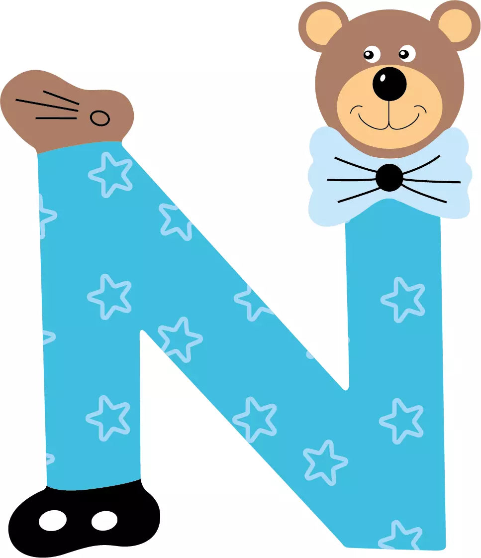 Lettre n de porte en bois - Ulysse couleurs