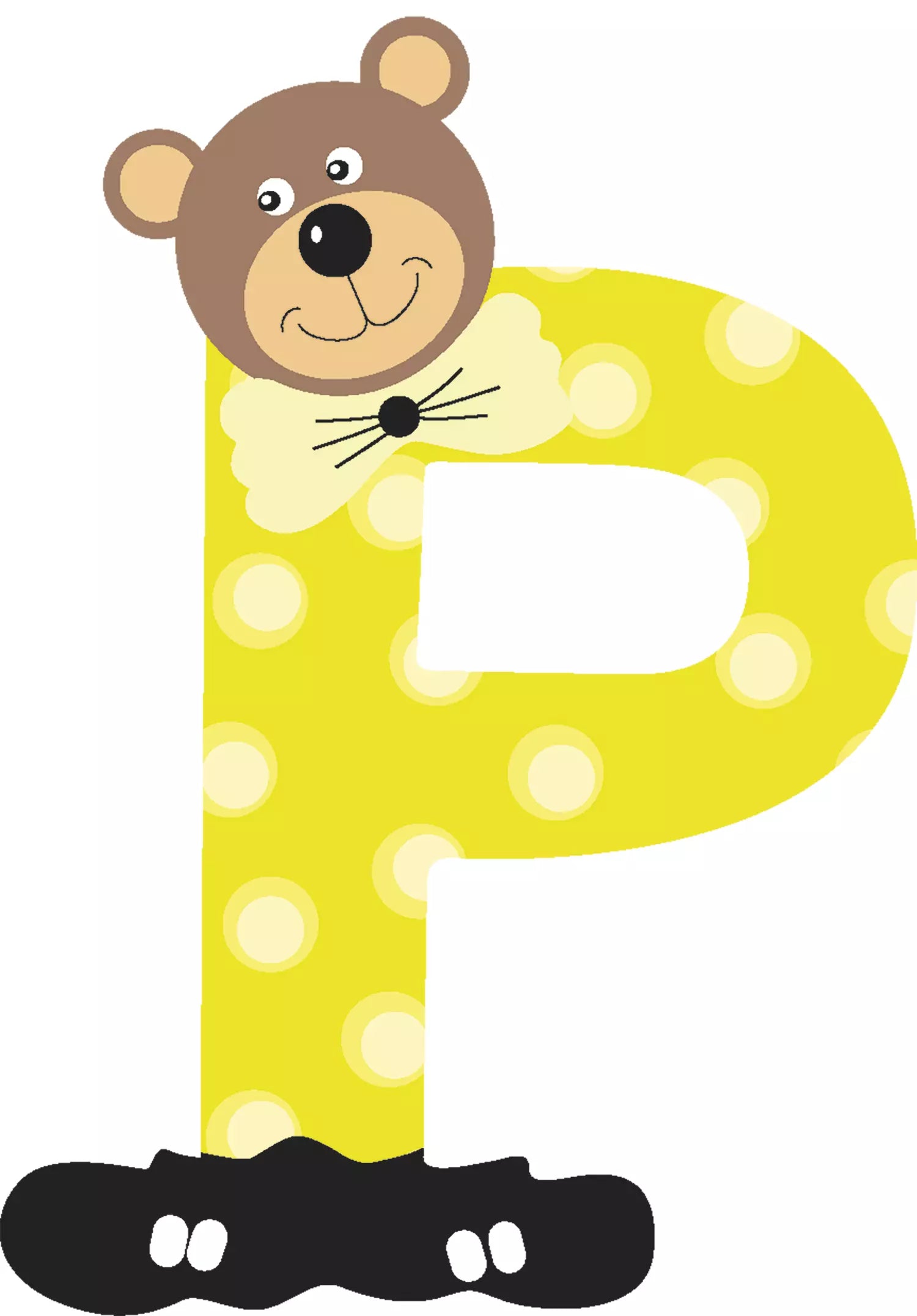 Lettre P de porte en bois - Ulysse couleurs d'enfance