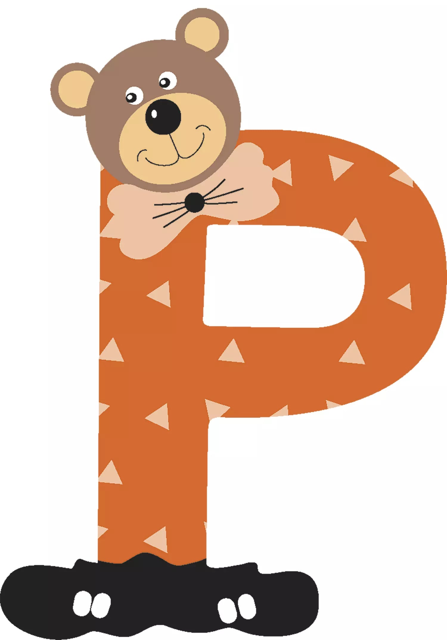 Lettre P de porte en bois - Ulysse couleurs d'enfance