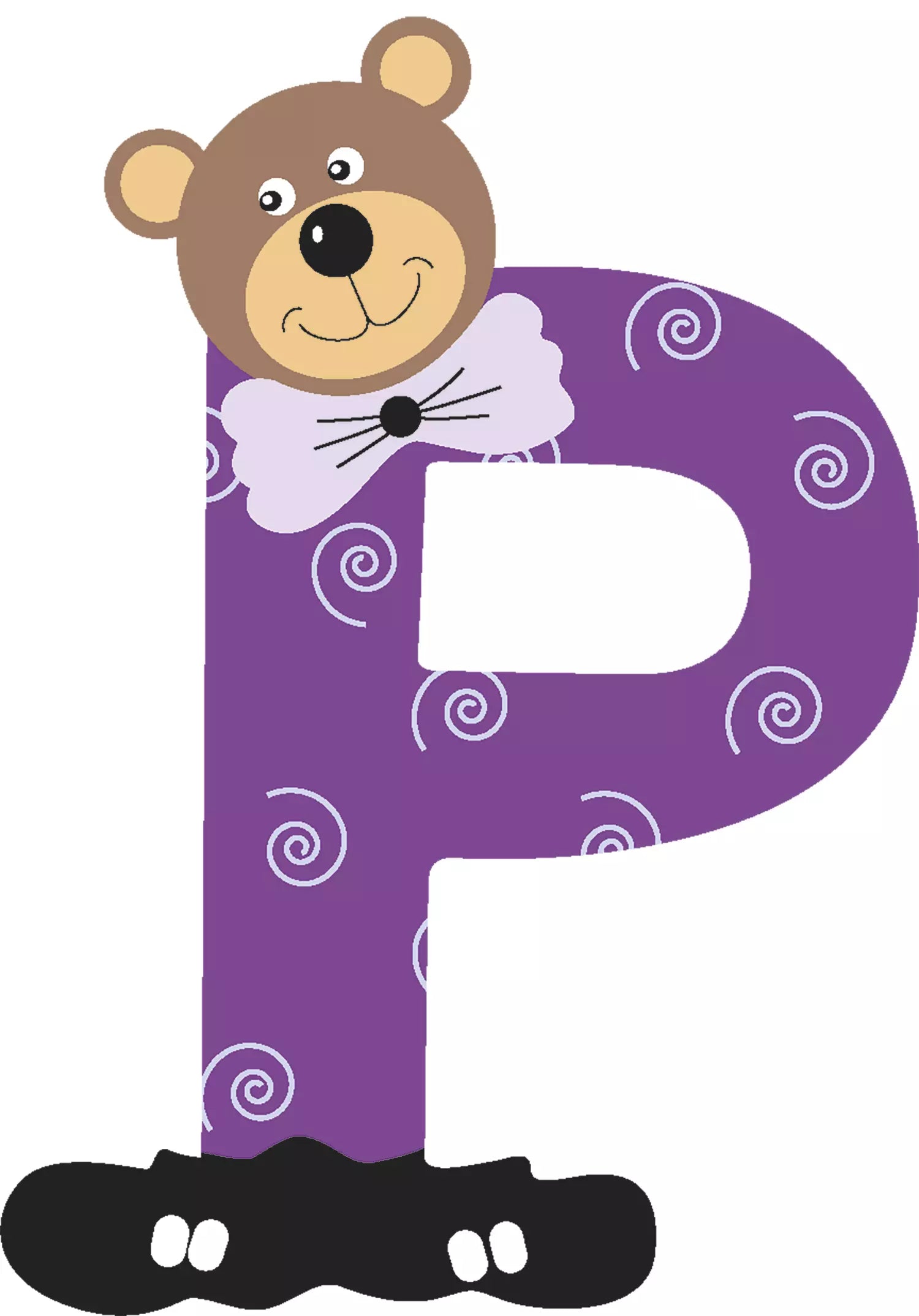 Lettre P de porte en bois - Ulysse couleurs d'enfance