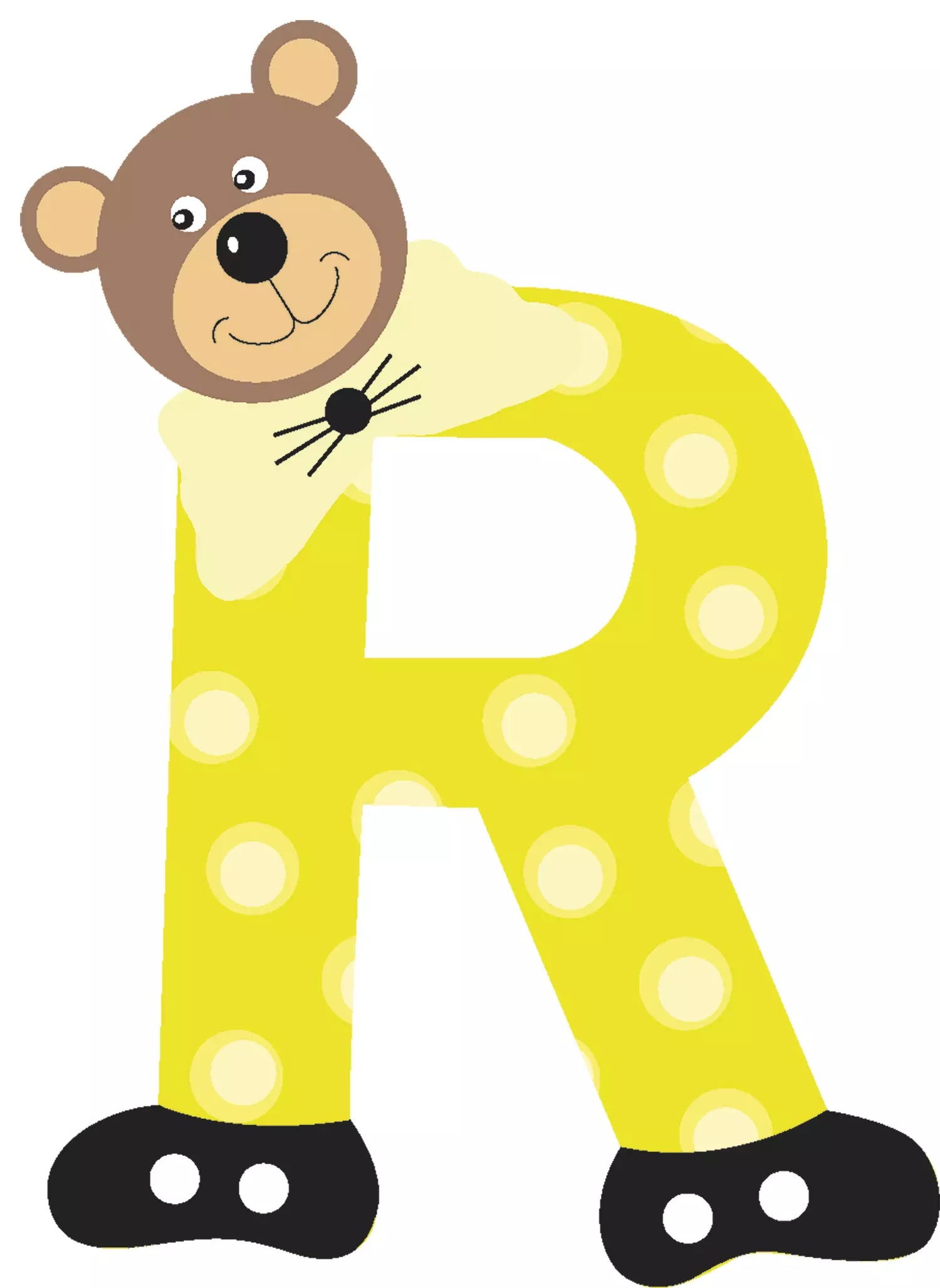 Lettre R de porte en bois - Ulysse couleurs d'enfance