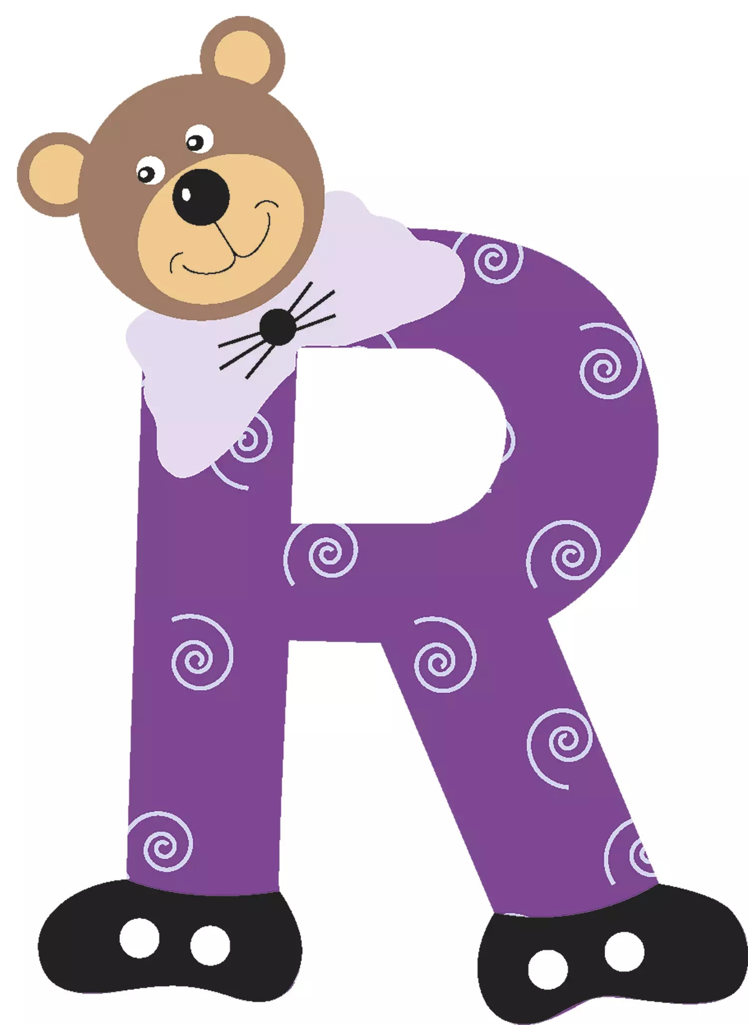 Lettre R de porte en bois - Ulysse couleurs d'enfance